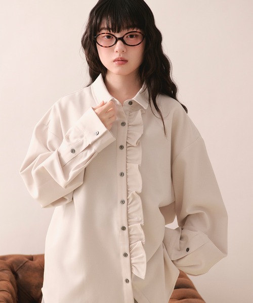 loin nuit ロワンニュイ ニュアンスフリルシャツ nuance frill shirt / ニュアンスフリルシャツ（シャツ/ブラウス