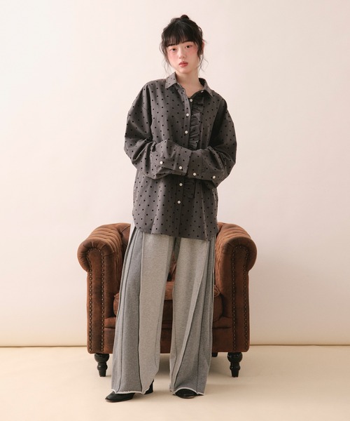 loin nuit ロワンニュイ ニュアンスフリルシャツ loin nuit ブラウス シャツ nuance frill shirt / ニュアンスフリル