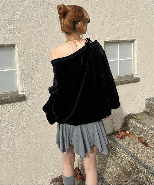 「sedacle girl」 長袖カットソー FREE ネイビー レディース_画像2