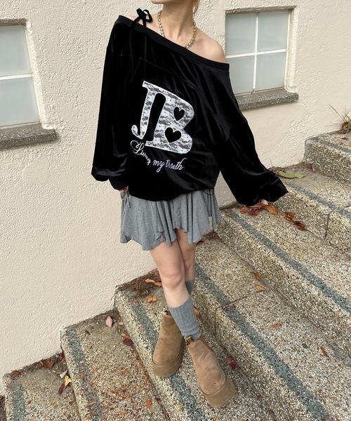 「sedacle girl」 長袖カットソー FREE ネイビー レディース_画像4