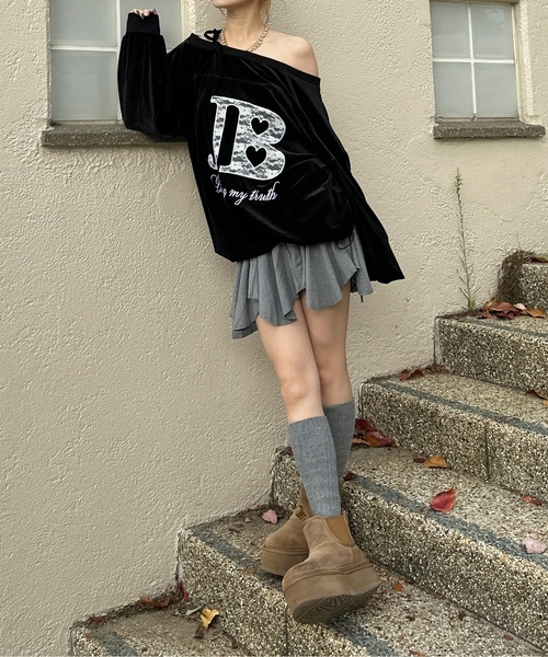 「sedacle girl」 長袖カットソー FREE ネイビー レディース_画像5