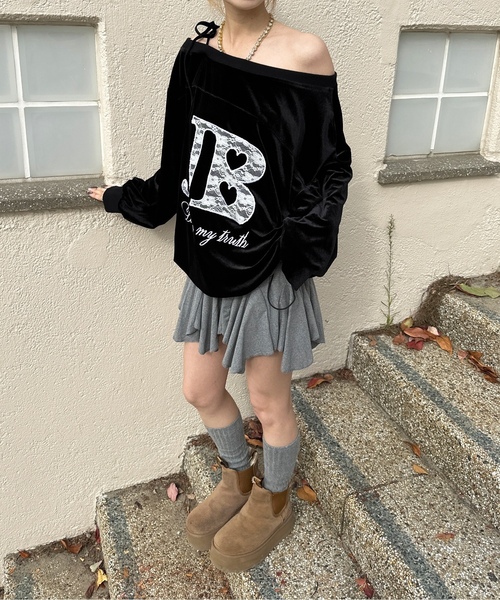 「sedacle girl」 長袖カットソー FREE ネイビー レディース_画像6