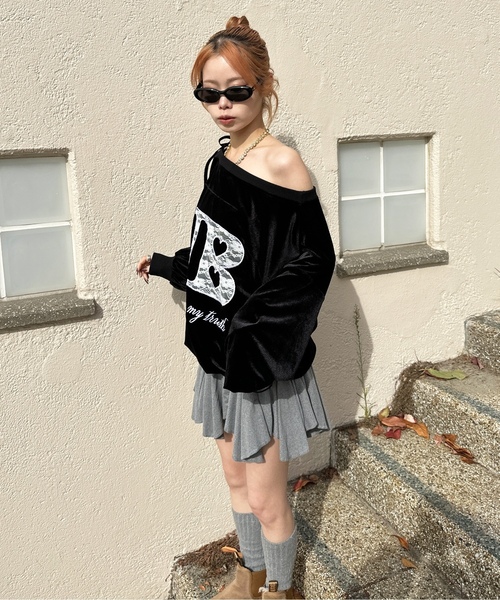 「sedacle girl」 長袖カットソー FREE ネイビー レディース_画像7