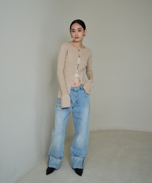 「AIC.」 ニットカーディガン FREE ベージュ レディース_画像2