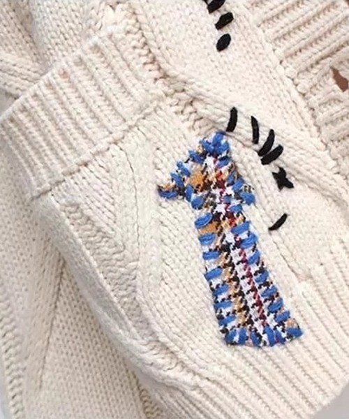 「CELENA BEATS」 ニットカーディガン FREE ホワイト レディース_画像4