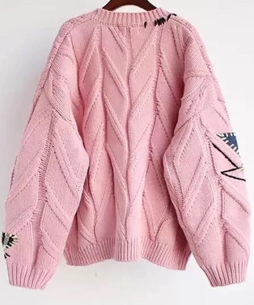 「CELENA BEATS」 ニットカーディガン FREE ホワイト レディース_画像8