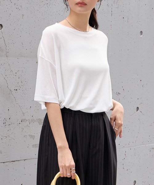 hazyl tシャツ 半袖 lace docking tops / レースドッキングトップス