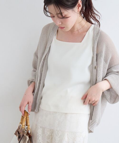 le.coeur blanc（ルクールブラン） タンクトップ ノースリーブ サテン