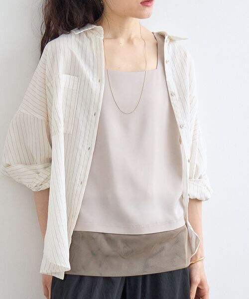 le.coeur blanc（ルクールブラン） タンクトップ ノースリーブ サテン