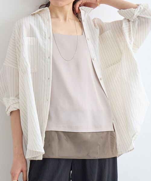 le.coeur blanc（ルクールブラン） タンクトップ ノースリーブ サテン