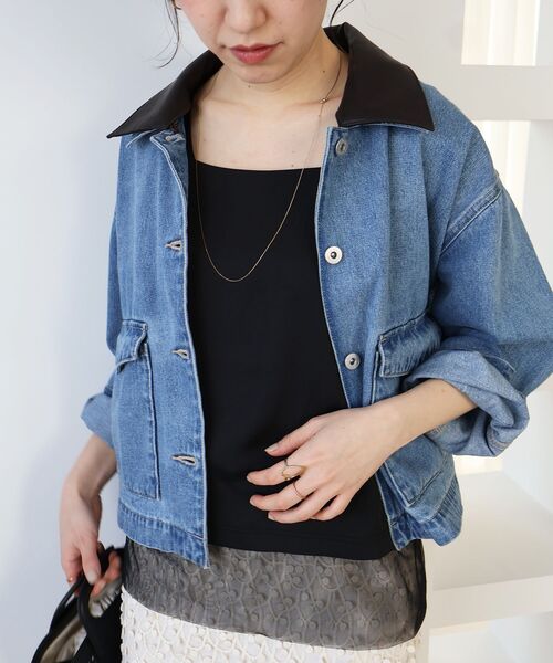 CLOCHE スクエアタンクトップ3色セット malレレレさん le.coeur blanc（ルクールブラン） タンクトップ ノースリーブ サテン