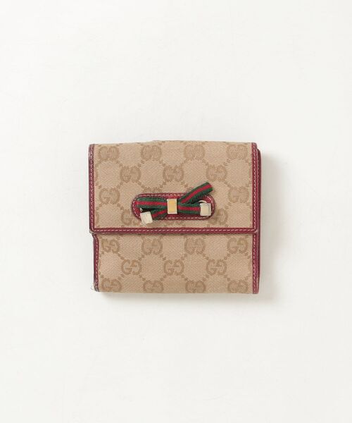 GUCCI レザー 折り財布 レッド GUCCI（グッチ） 財布 - レッド レディース : ZOZOTOWN Yahoo!店