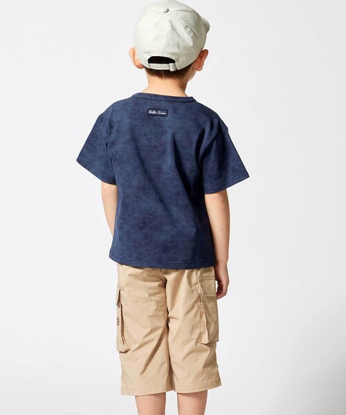 BeBe（ベベ） tシャツ ムラ染め天竺ロゴプリント半袖Tシャツ キッズ