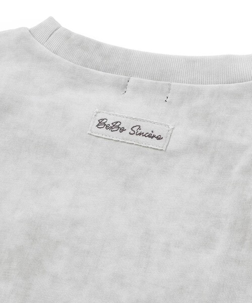 BeBe（ベベ） tシャツ ムラ染め天竺ロゴプリント半袖Tシャツ キッズ