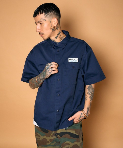 Subciety（サブサエティ） シャツ 半袖 Work shirt メンズ レディース