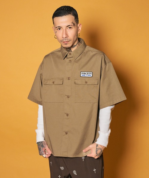 Subciety（サブサエティ） シャツ 半袖 Work shirt メンズ レディース