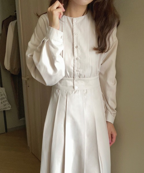 「LAUIR」 長袖ワンピース SMALL アイボリー レディース_画像3