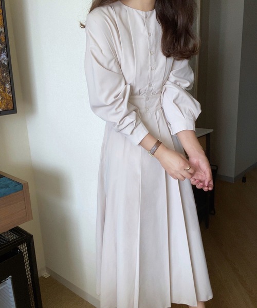 「LAUIR」 長袖ワンピース SMALL アイボリー レディース_画像8