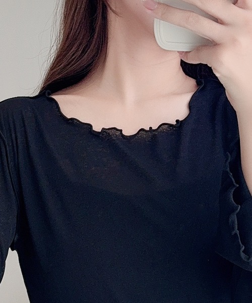 「mily bilet」 長袖カットソー X-LARGE チャコールグレー レディース_画像7