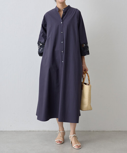 新品　未使用ビアズリー七分袖 ロングワンピース BEARDSLEY（ビアズリー） 7分袖ワンピース 1 グレー レディース