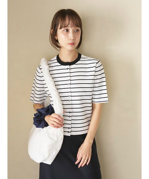 uvカット カーディガン ハーフスリーブニットカーディガン レディースの画像