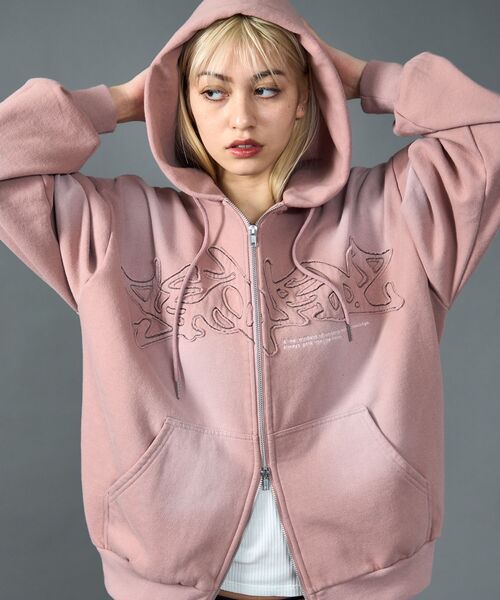 sqnz（エスキュンズ）ジップパーカー ピンク / MEDIUM SEQUENZE 「SEQUENZ」 ジップアップパーカー MEDIUM ピンク系その他2