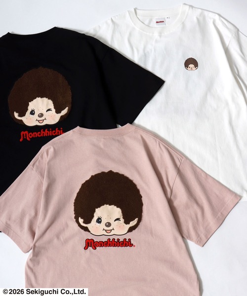 tシャツ 半袖 2026SS Monchhichi/モンチッチ バックサガラ刺繍 半袖T