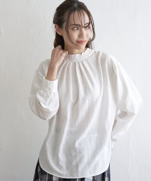 「ikka」 長袖ブラウス M オフホワイト レディース_画像3