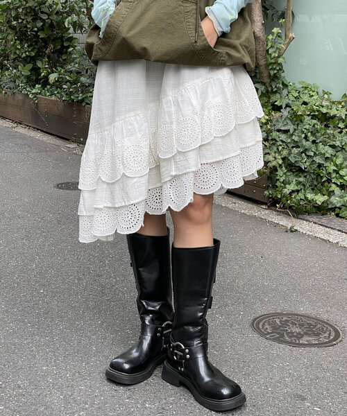 「CIAOPANIC」 フリルスカート ONE SIZE オフホワイト レディース_画像7