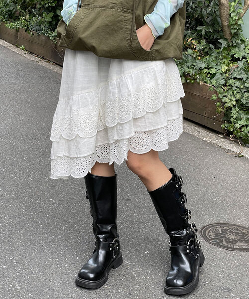 「CIAOPANIC」 フリルスカート ONE SIZE オフホワイト レディース_画像8