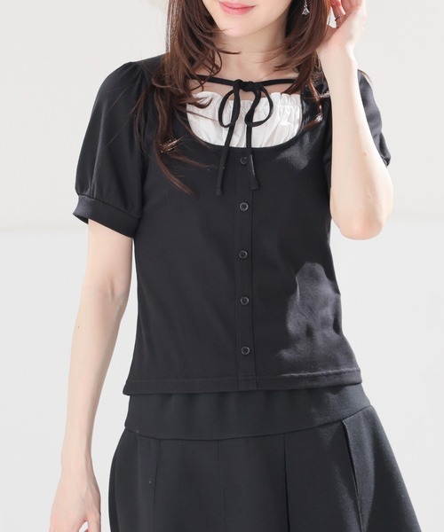 Honeys（ハニーズ） tシャツ 半袖 レイヤード風トップス レディース