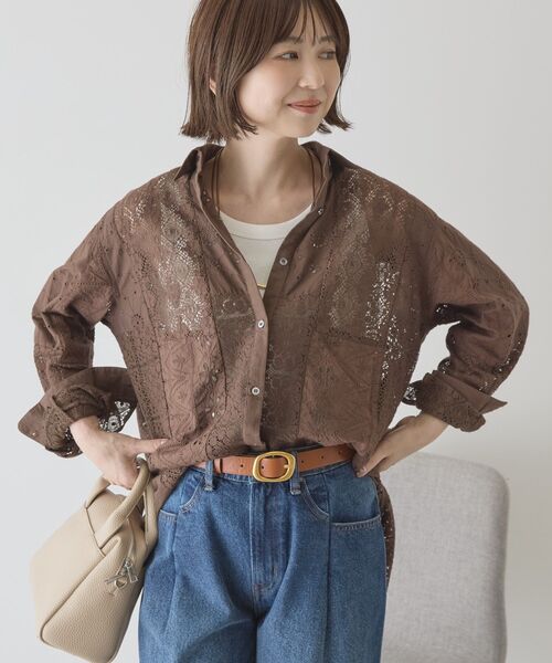 「AMERICAN HOLIC」 長袖シャツ M オフホワイト レディース_画像3