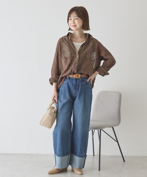 「AMERICAN HOLIC」 長袖シャツ M オフホワイト レディース_画像7