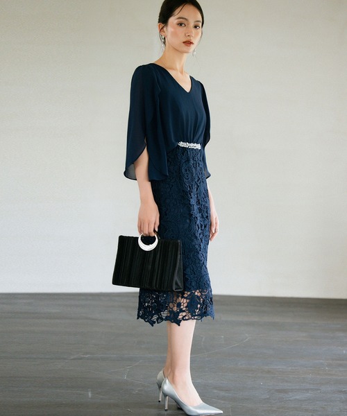 「DRESS PLUS」 ドッキングワンピース M グレー レディース_画像2