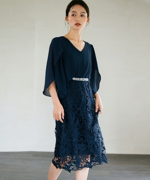 「DRESS PLUS」 ドッキングワンピース M グレー レディース_画像3