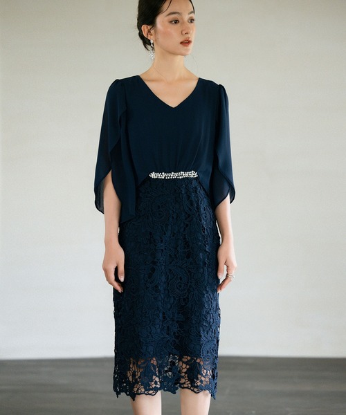 「DRESS PLUS」 ドッキングワンピース M グレー レディース_画像6