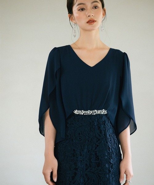 「DRESS PLUS」 ドッキングワンピース M グレー レディース_画像7