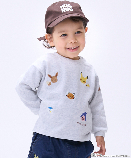 petit main tシャツ 「モンポケ」刺しゅう長袖Tシャツ キッズ 子供服