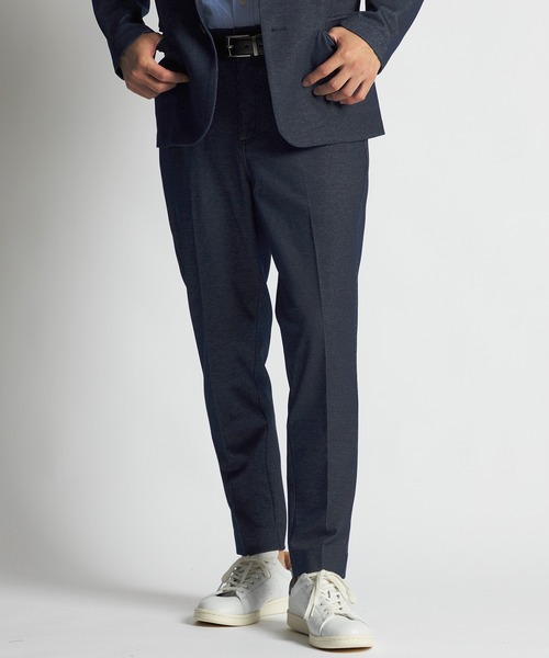 LANVIN en Bleu スラックス ストレッチ ジャージースラックス メンズ