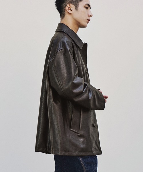 WYM LIDNM ブルゾン アウター ARTIFICIAL GRAIN CAR COAT メンズ
