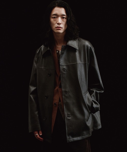 WYM LIDNM ブルゾン アウター ARTIFICIAL GRAIN CAR COAT メンズ
