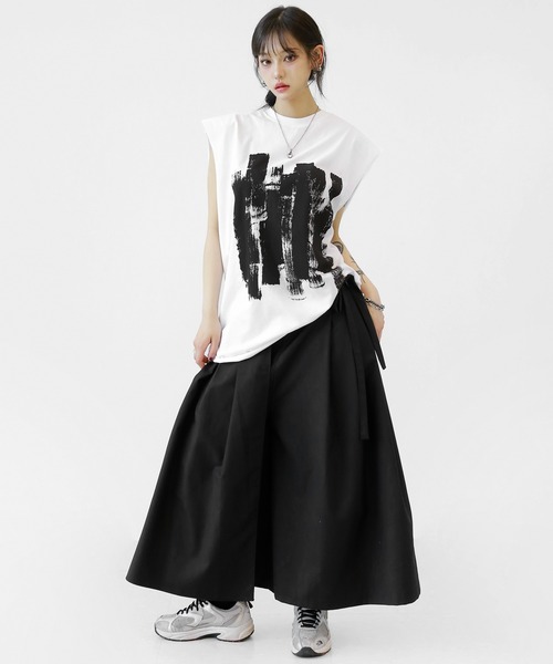 minsobi（ミンソビ） tシャツ ロングタンクトップ ルーズシルエット