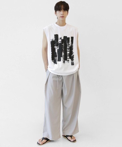 minsobi tシャツ ロングタンクトップ ルーズシルエット メンズ