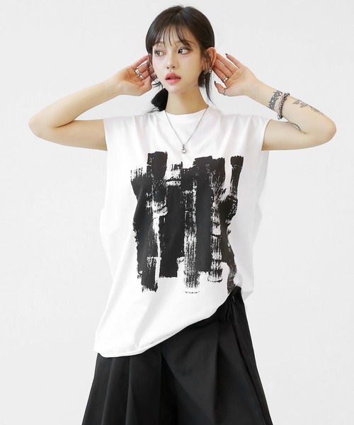 minsobi（ミンソビ） tシャツ ロングタンクトップ ルーズシルエット 
