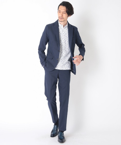 クラウデッドクローゼット（CROWDED CLOSET）/＜COOL DOTS＞ツイルプリントテーラードジャケット＜セットアップ・接触冷感・撥水＞ CROWDED CLOSET（クラウデッドクローゼット） ジャケット テーラード