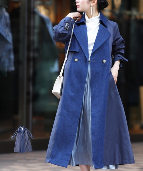 コート トレンチコート このデニムラインが可愛いトレンチコート Zozotown Yahoo 店 通販 Yahoo ショッピング