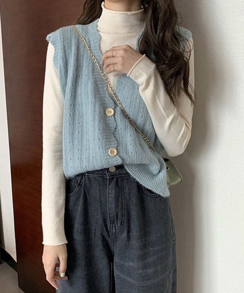 ami 未使用ニットベスト ミックスヤーンミドルゲージニットベスト – FACE SANS FARD