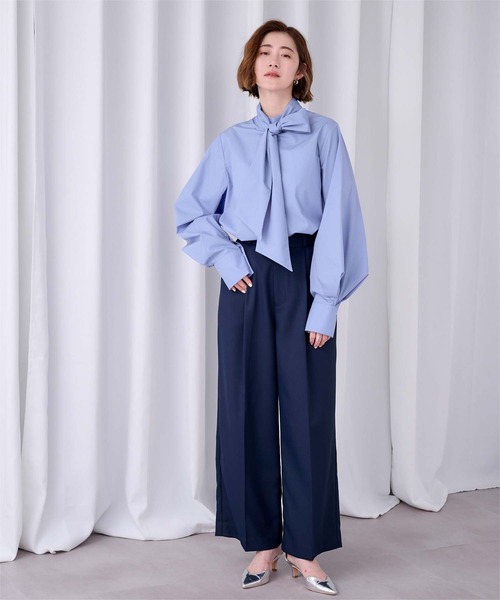 未使用級 トゥジュー TOUJOURS 2way シャツ ブラウス リボン ur's（ユアーズ） ブラウス シャツ 2wayボウタイブラウス レディース