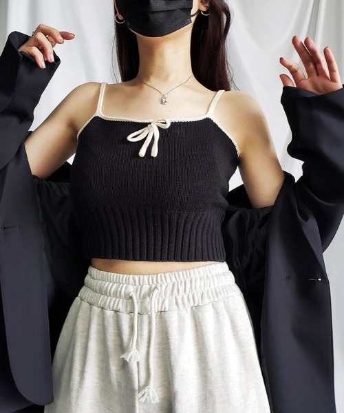 extreme cahmere リボンキャミソールニット extreme cahmere リボンキャミソールニット extreme cahmere リボン