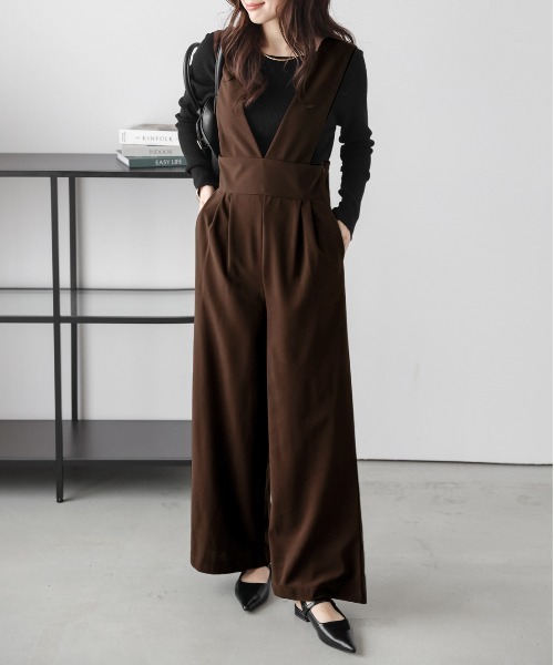 La-gemme（ラジェム） サロペット オーバーオール Vネックサロペット